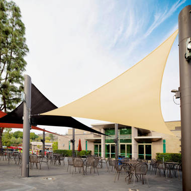 ColourTree 12' X 12' X 17' 190 GSM Beige Right Triangle Sun Shade ...